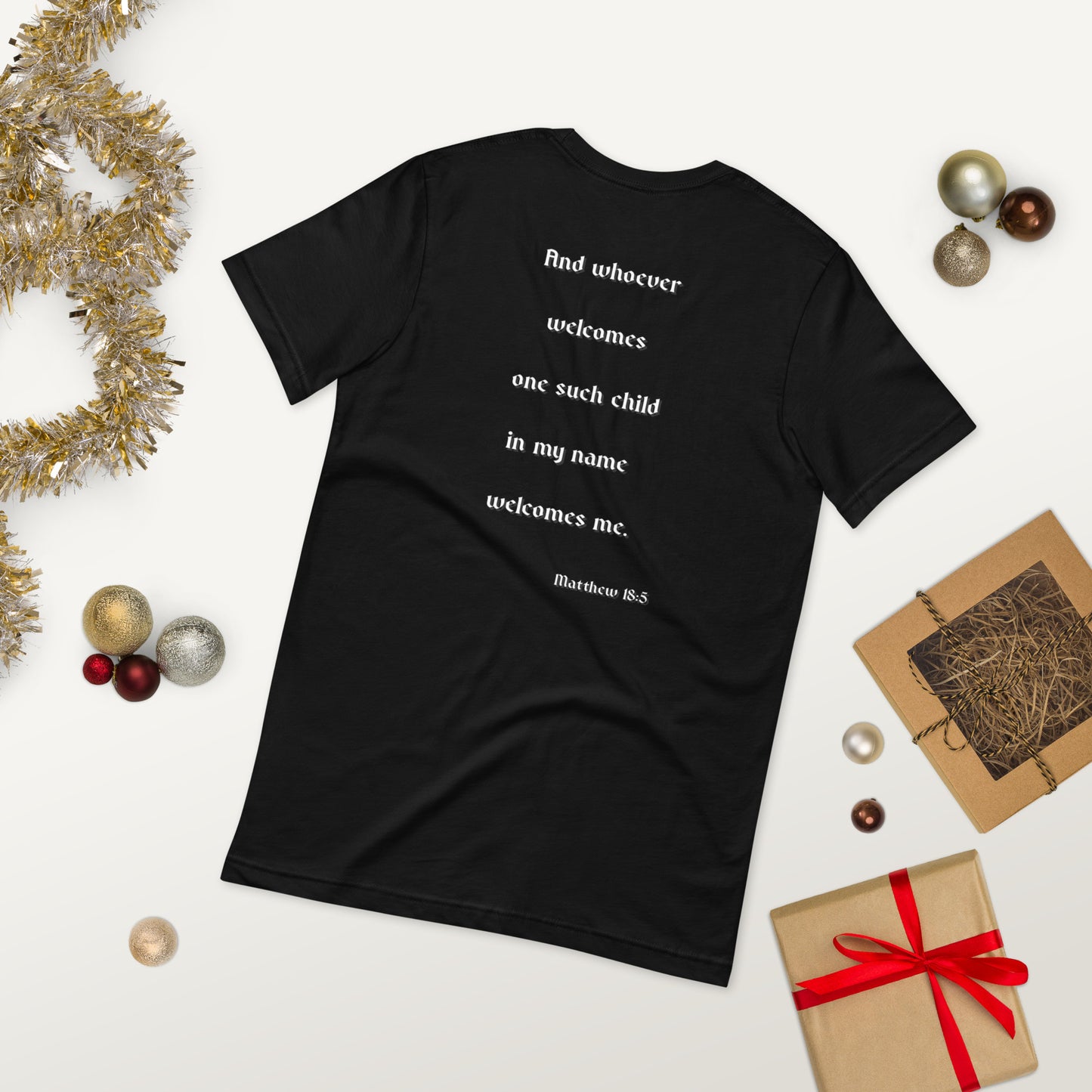 SAVED Collection™— Matthew 18:5 Liberty Edition Scripture Unisex t-shirt