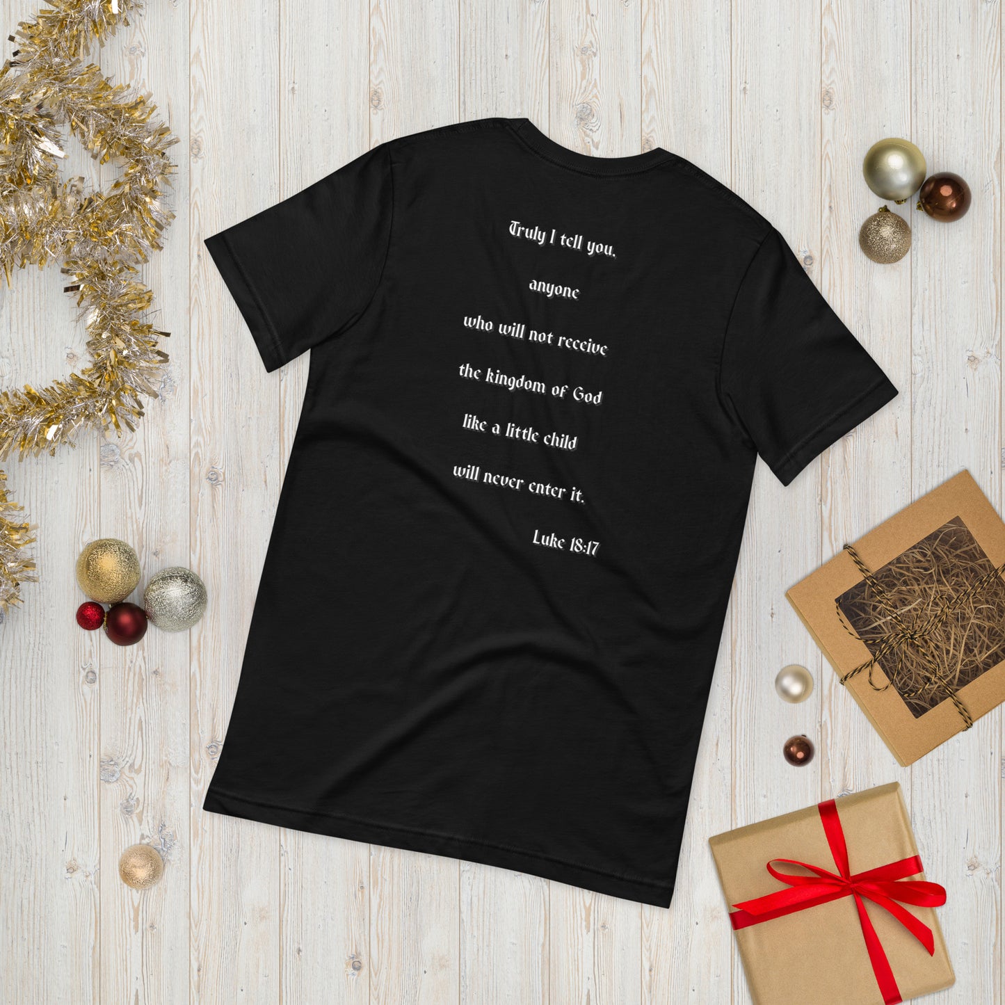 SAVED Collection™— Luke 18:17 Liberty Edition Scripture Unisex t-shirt