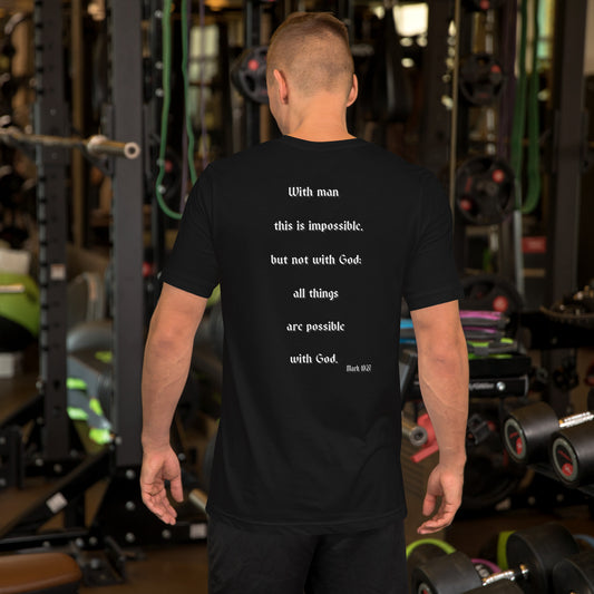 SAVED Collection™— Mark 10:27 Scripture Unisex t-shirt