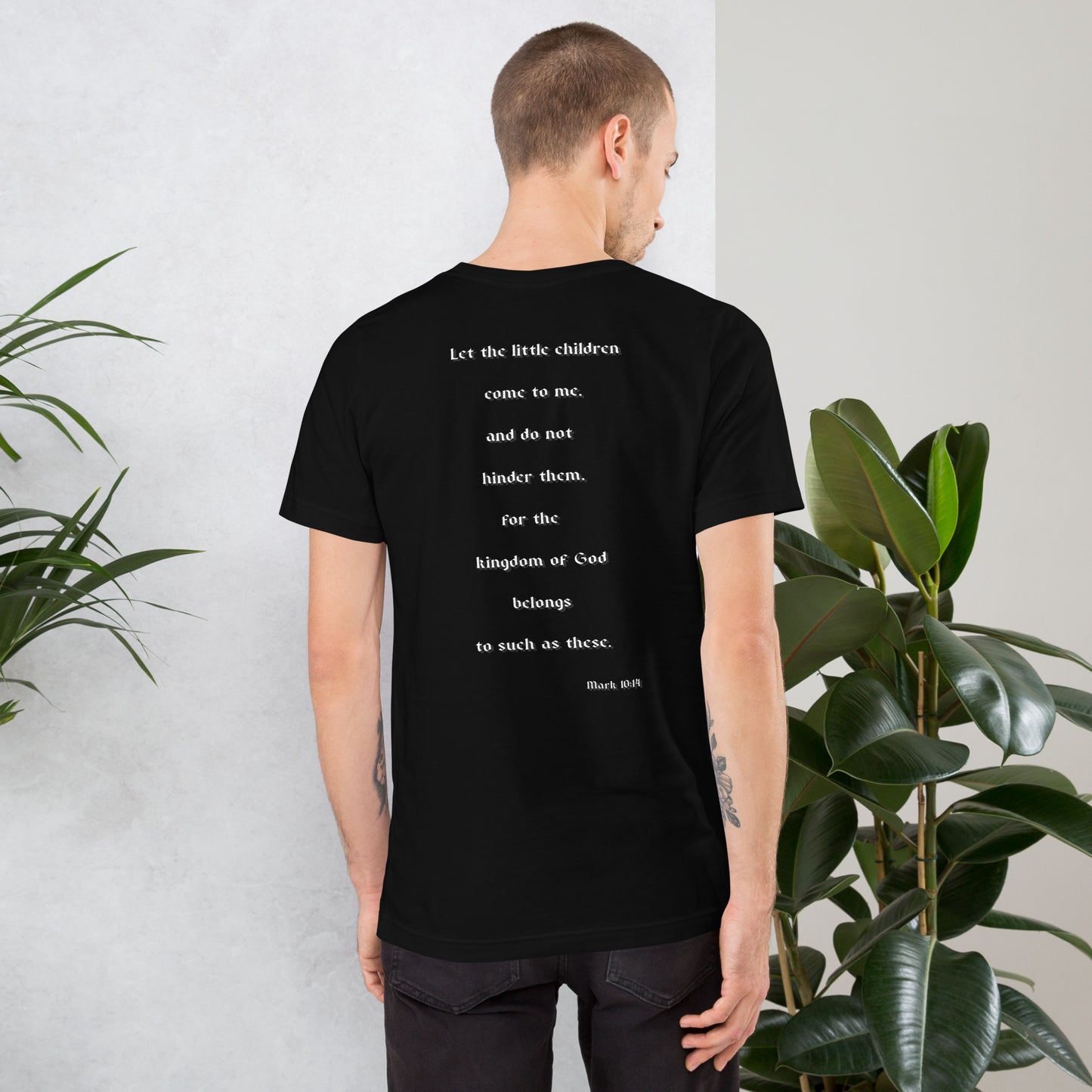SAVED Collection™— Mark 10:14 Scripture Unisex t-shirt