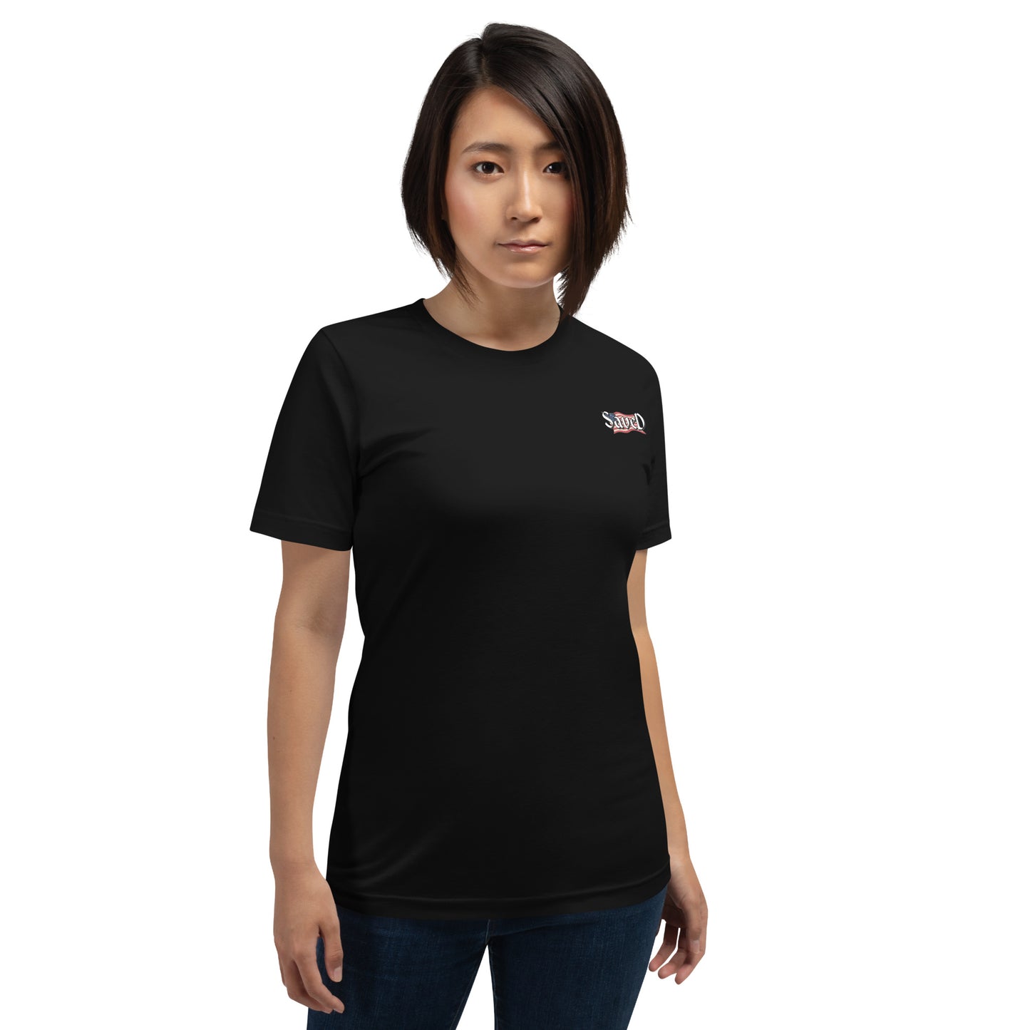 SAVED Collection™— Mark 10:27 Liberty Edition Scripture Unisex t-shirt