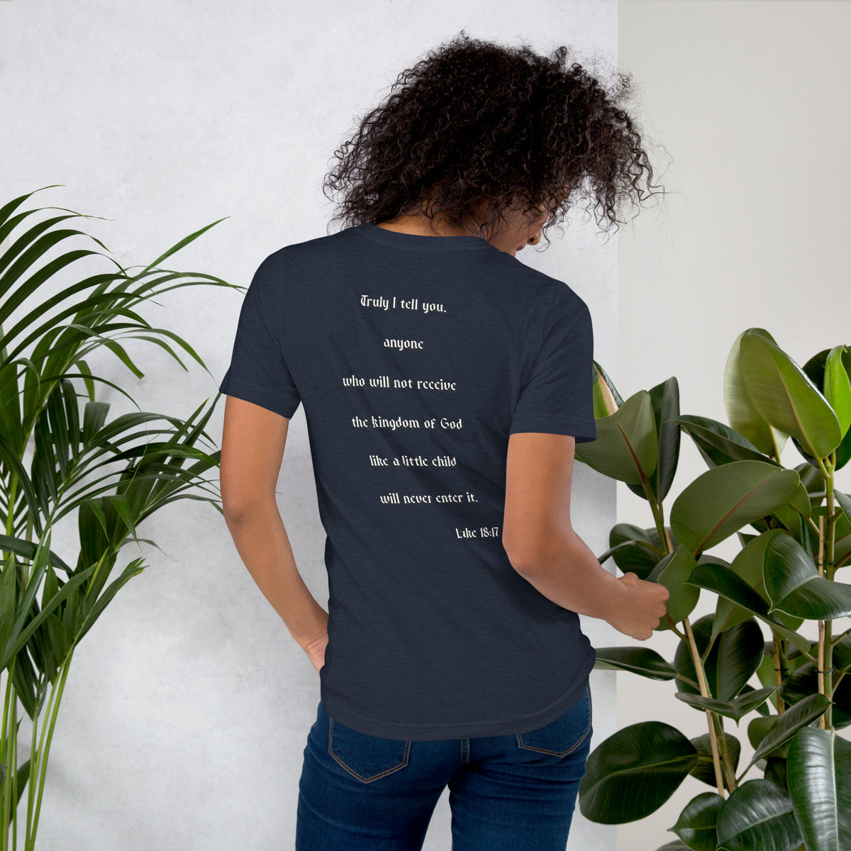 SAVED Collection™— Luke 18:17 Liberty Edition Scripture Unisex t-shirt