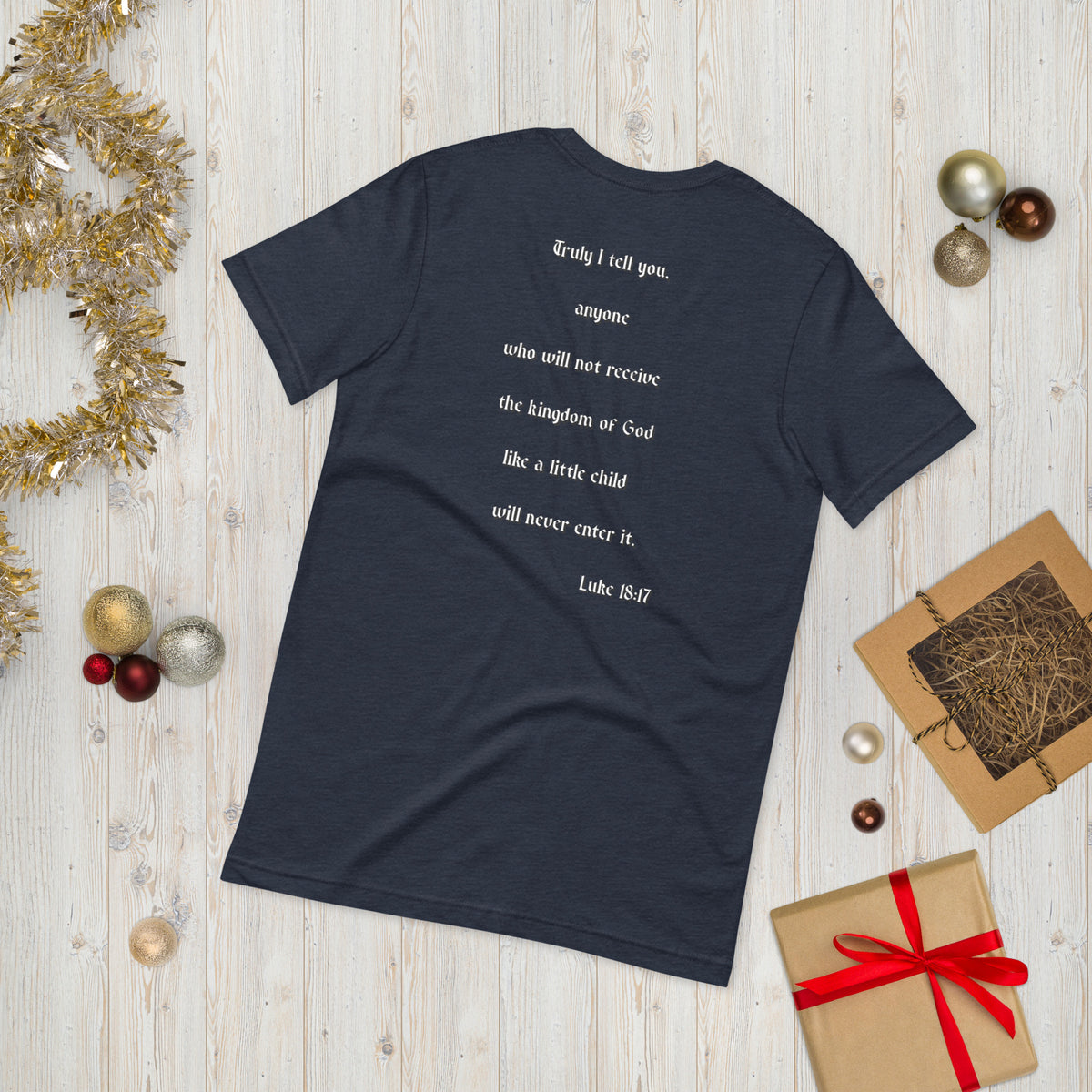 SAVED Collection™— Luke 18:17 Liberty Edition Scripture Unisex t-shirt