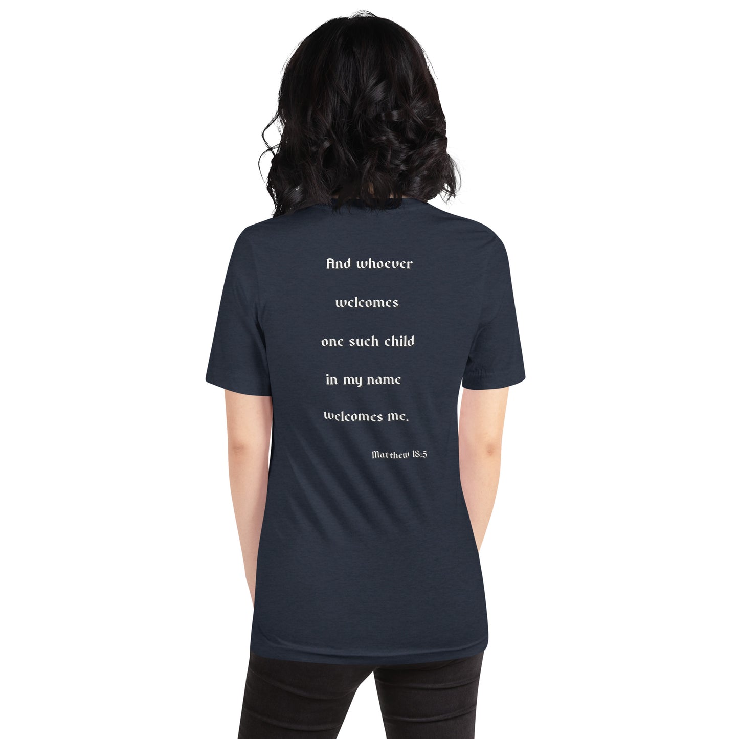 SAVED Collection™— Matthew 18:5 Scripture Unisex t-shirt