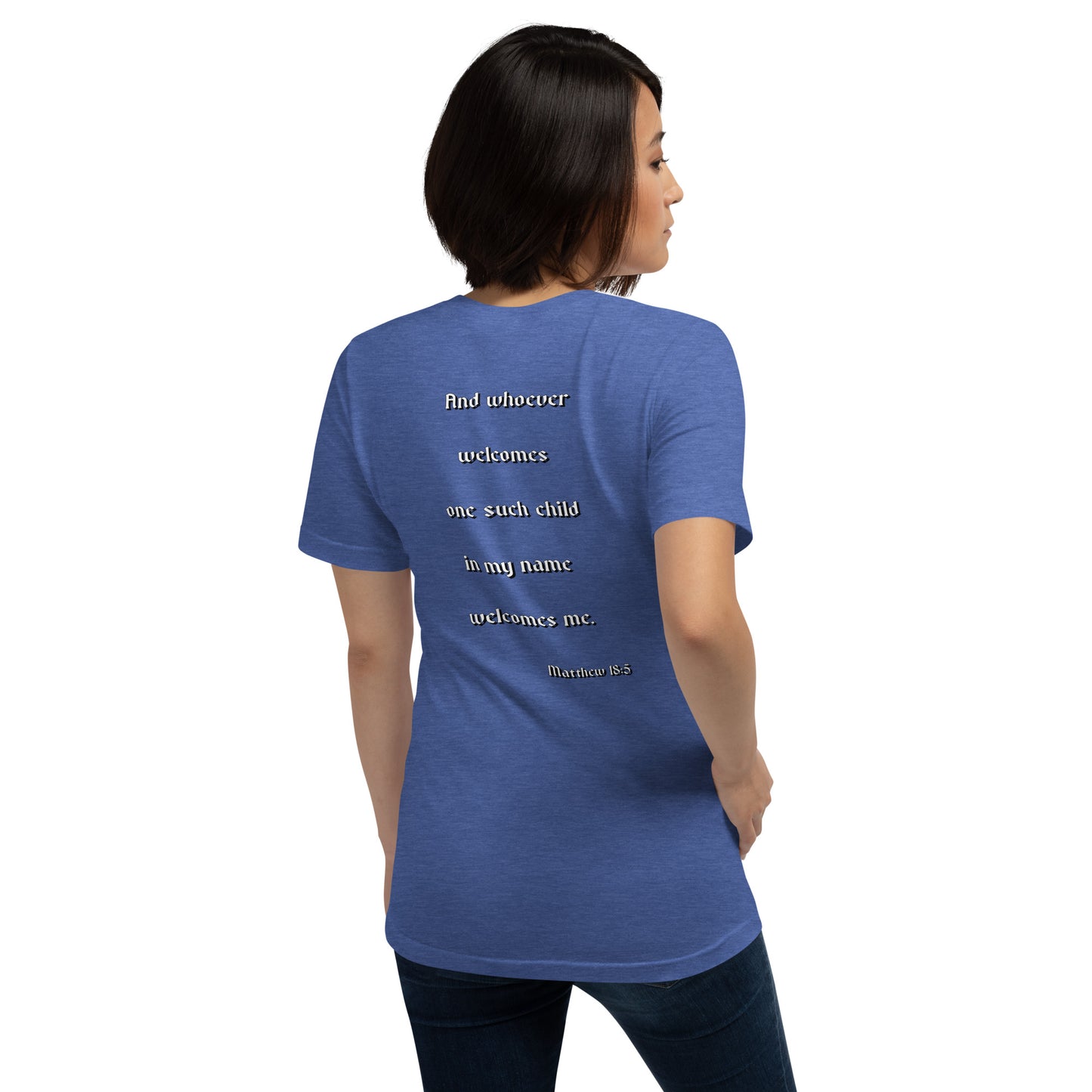 SAVED Collection™— Matthew 18:5 Liberty Edition Scripture Unisex t-shirt