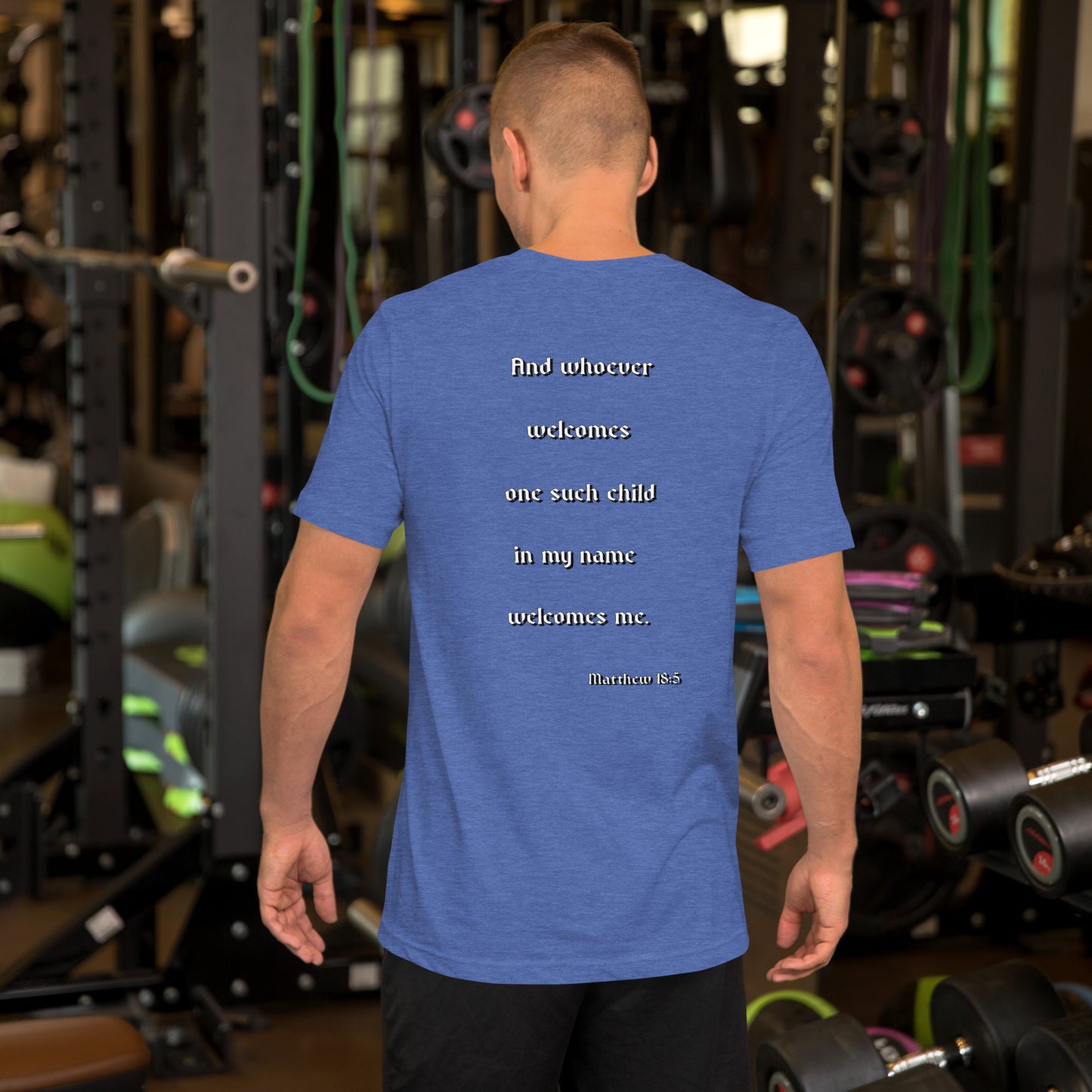 SAVED Collection™— Matthew 18:5 Scripture Unisex t-shirt