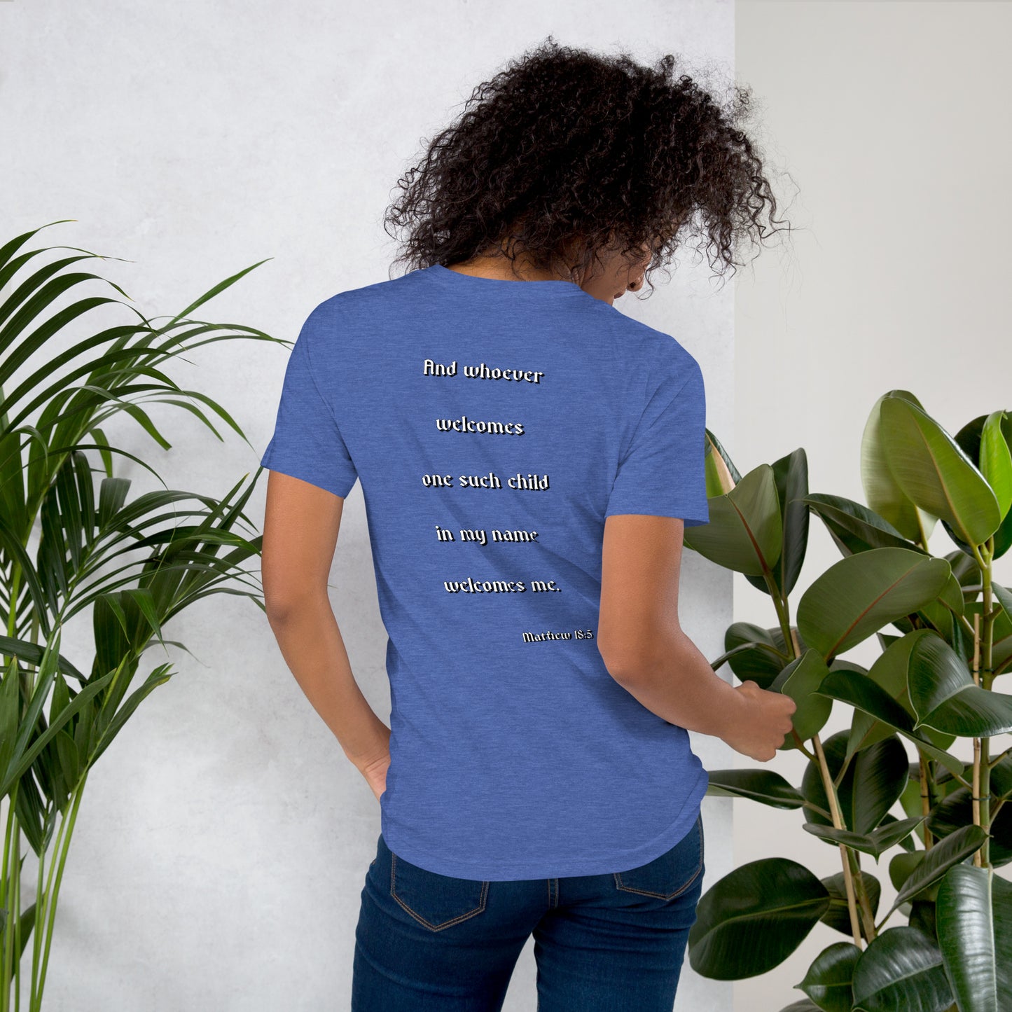 SAVED Collection™— Matthew 18:5 Scripture Unisex t-shirt
