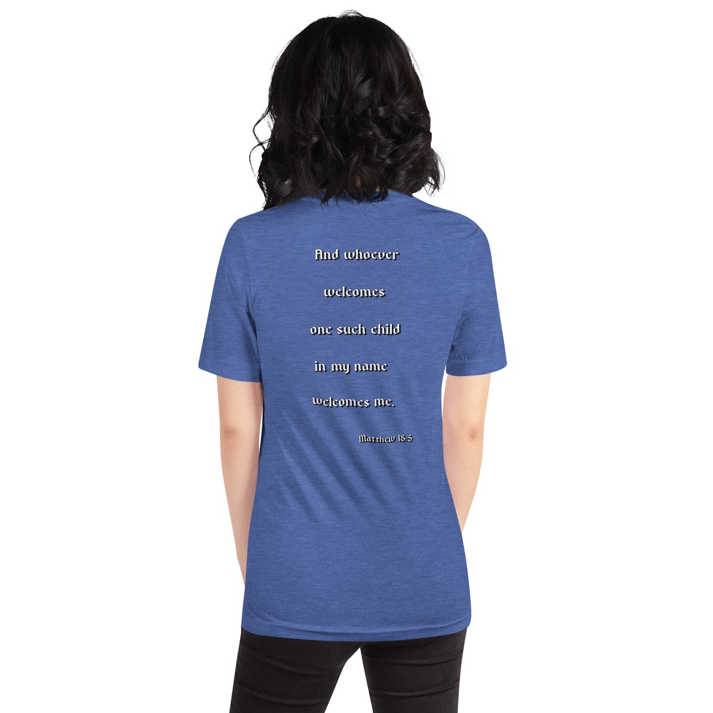 SAVED Collection™— Matthew 18:5 Scripture Unisex t-shirt