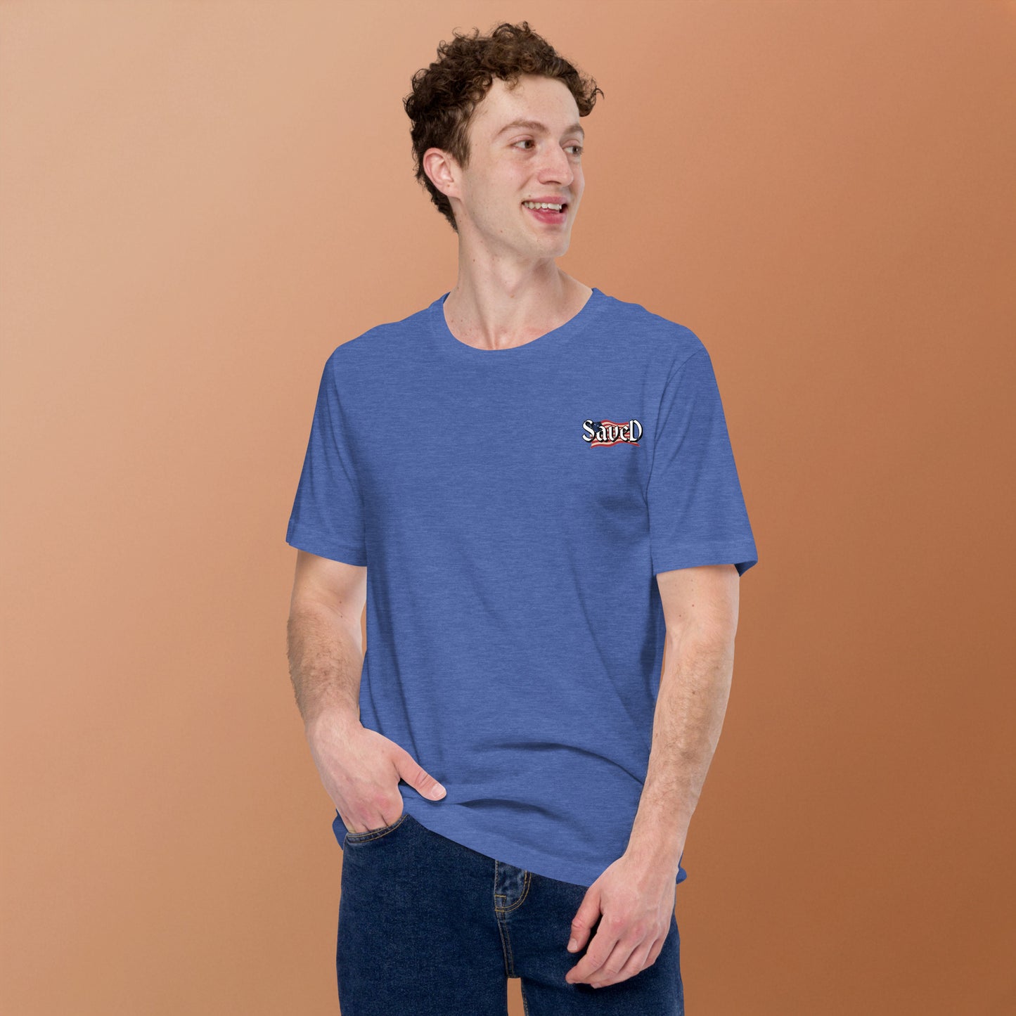 SAVED Collection™— Mark 10:27 Liberty Edition Scripture Unisex t-shirt