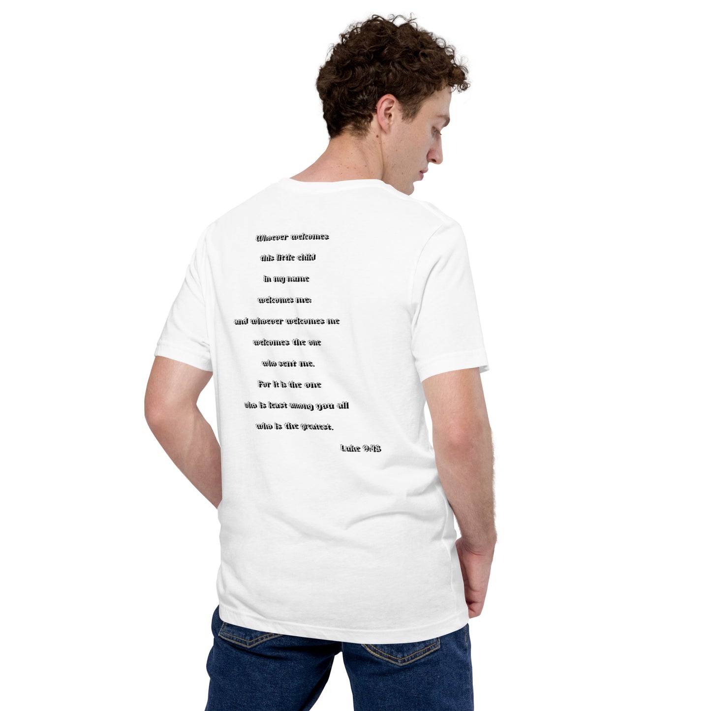 SAVED Collection™— Luke 9:48 Liberty Edition Scripture Unisex t-shirt