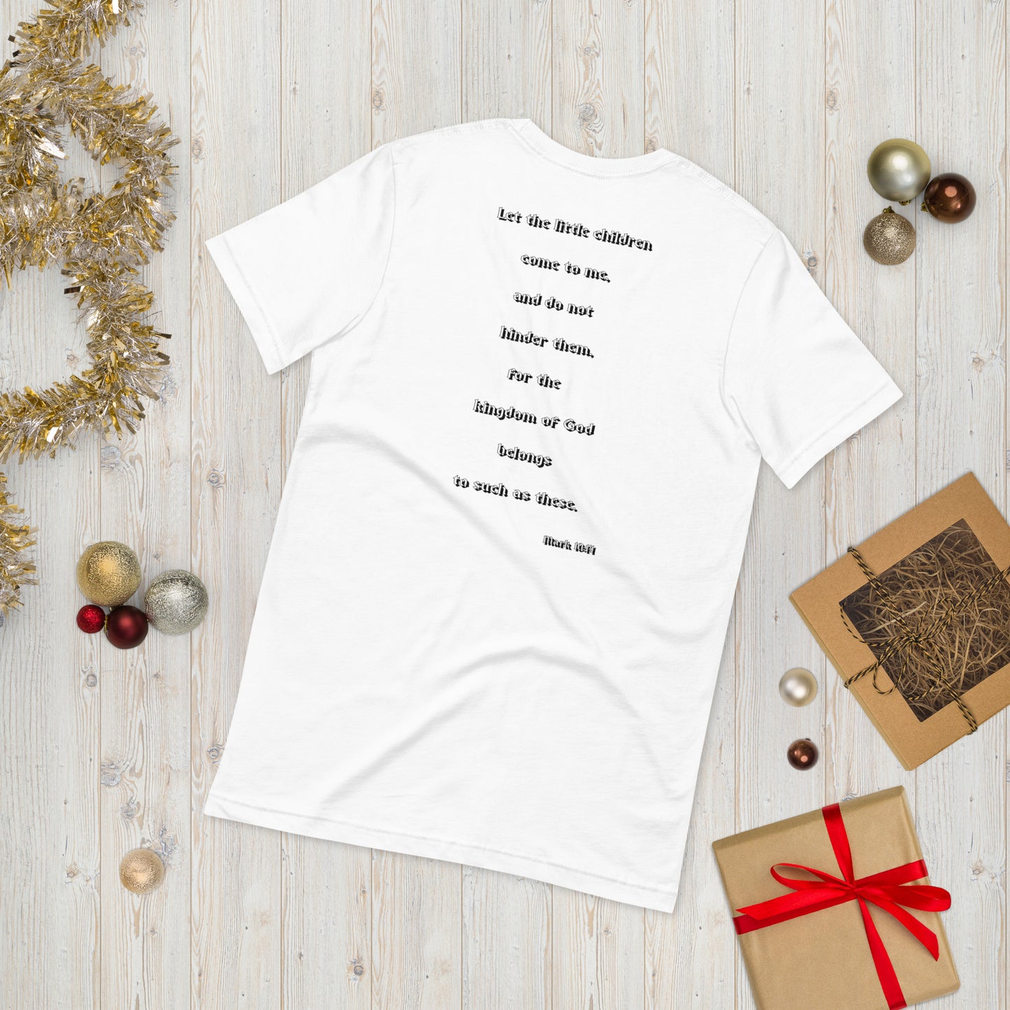SAVED Collection™— Mark 10:14 Liberty Edition Scripture Unisex t-shirt