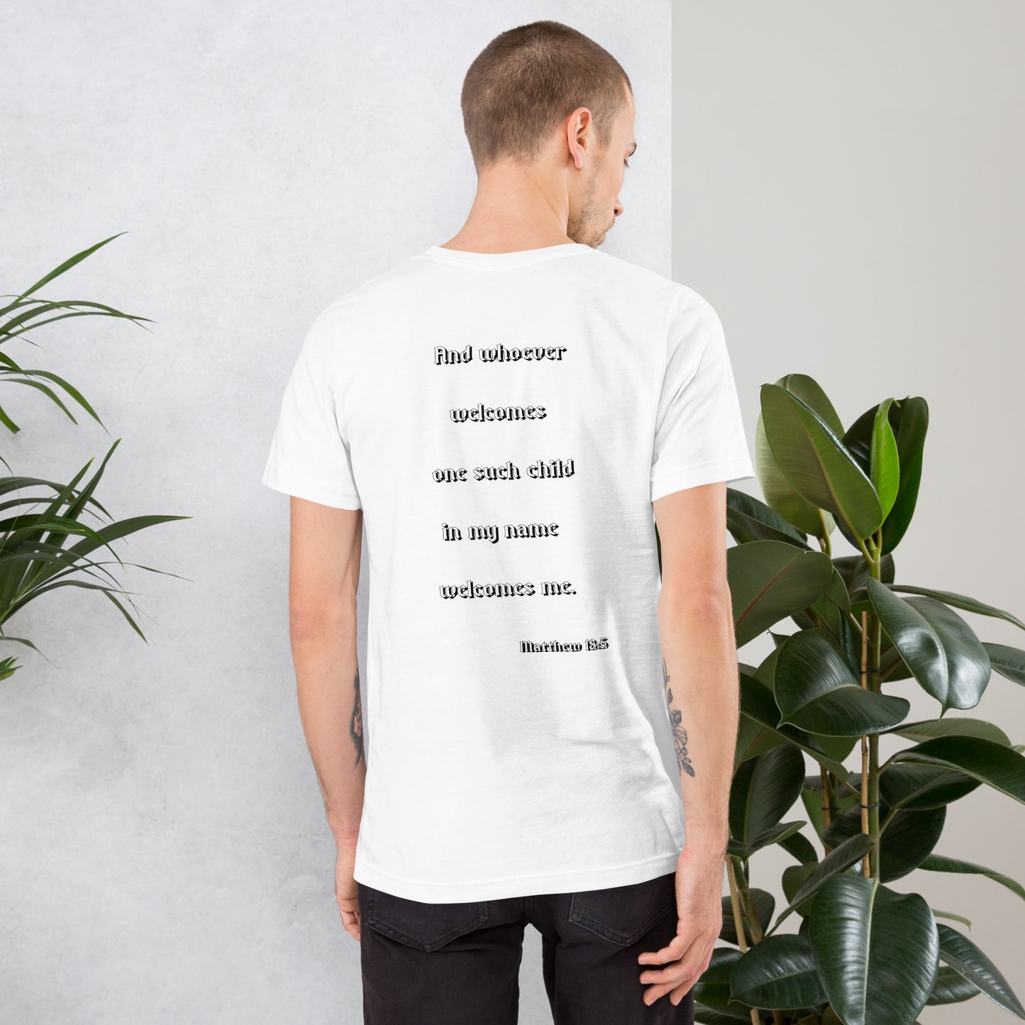 SAVED Collection™— Matthew 18:5 Liberty Edition Scripture Unisex t-shirt