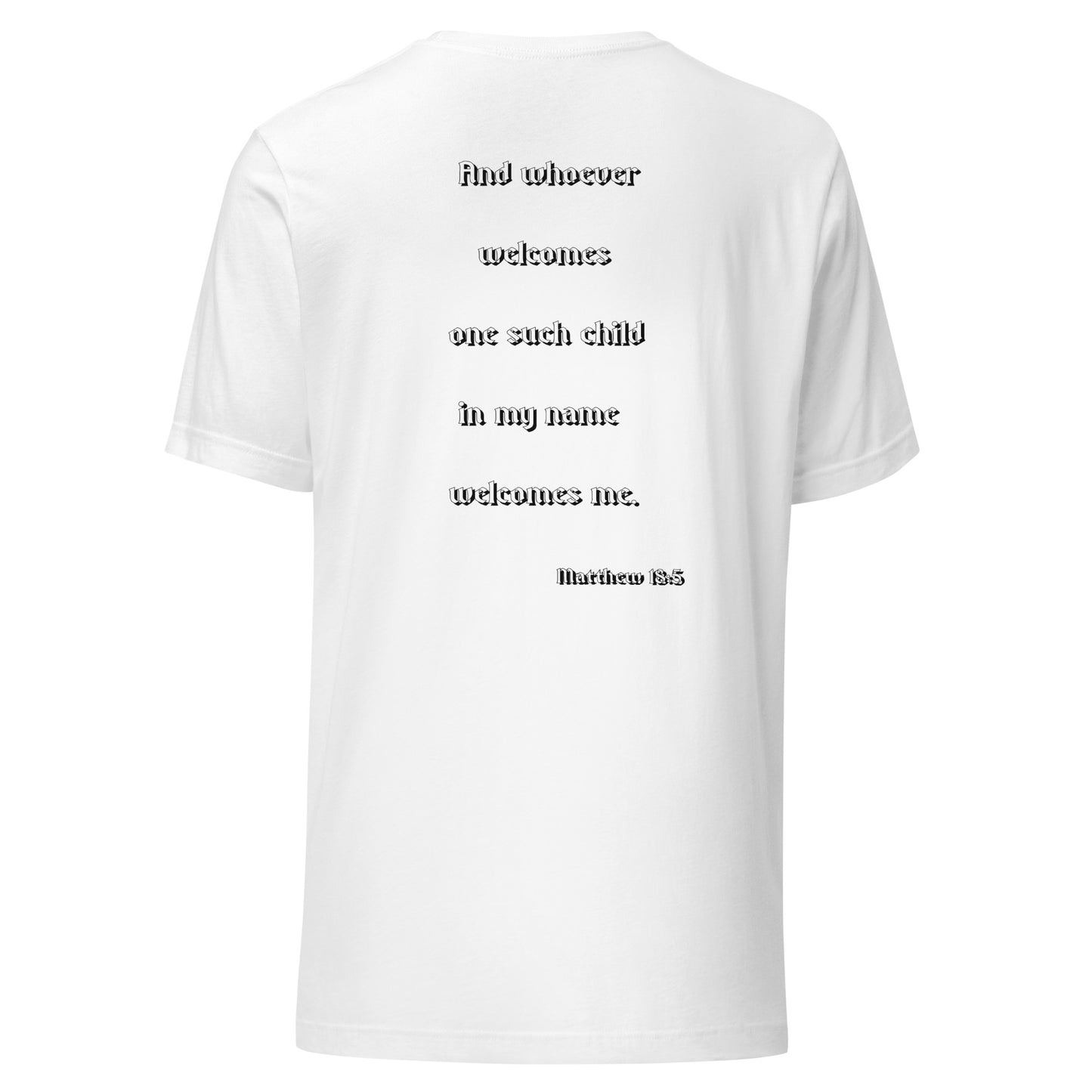 SAVED Collection™— Matthew 18:5 Scripture Unisex t-shirt