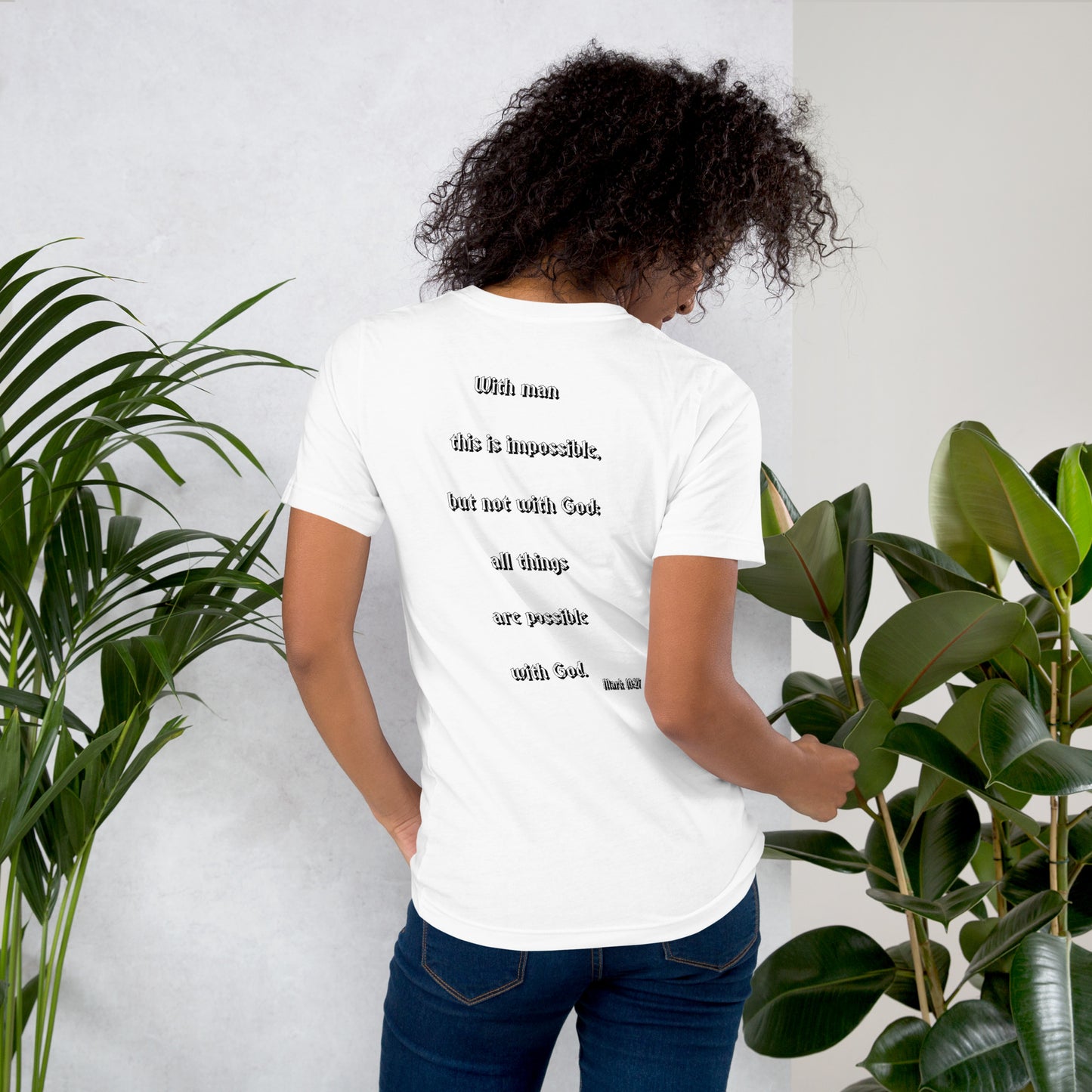 SAVED Collection™— Mark 10:27 Scripture Unisex t-shirt