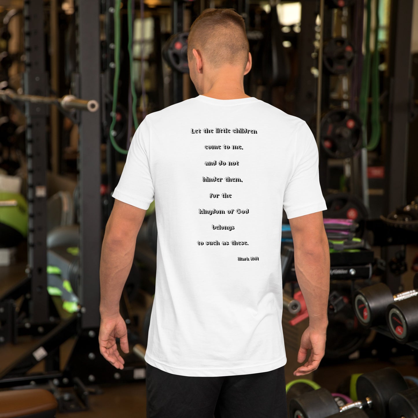 SAVED Collection™— Mark 10:14 Scripture Unisex t-shirt