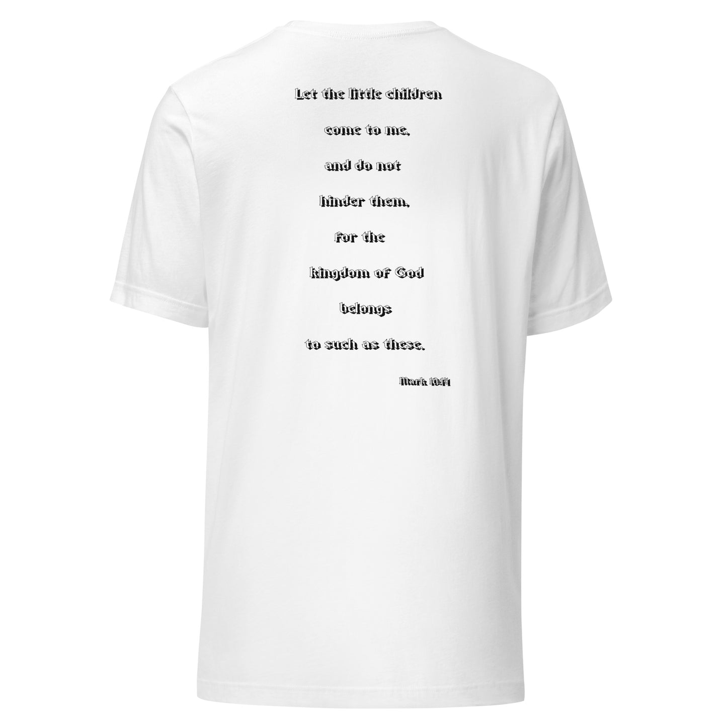 SAVED Collection™— Mark 10:14 Scripture Unisex t-shirt