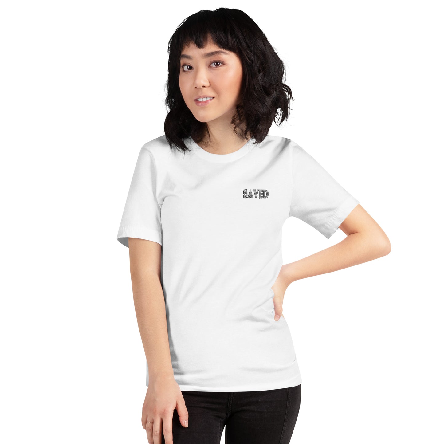 SAVED Collection™— Matthew 18:5 Scripture Unisex t-shirt