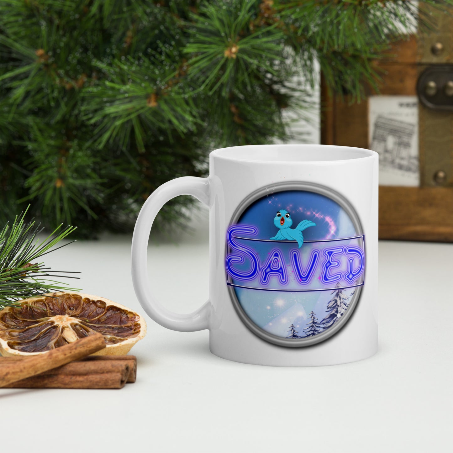 Cozy Corner™ SAVED —Enchanted Edition™ White glossy mug