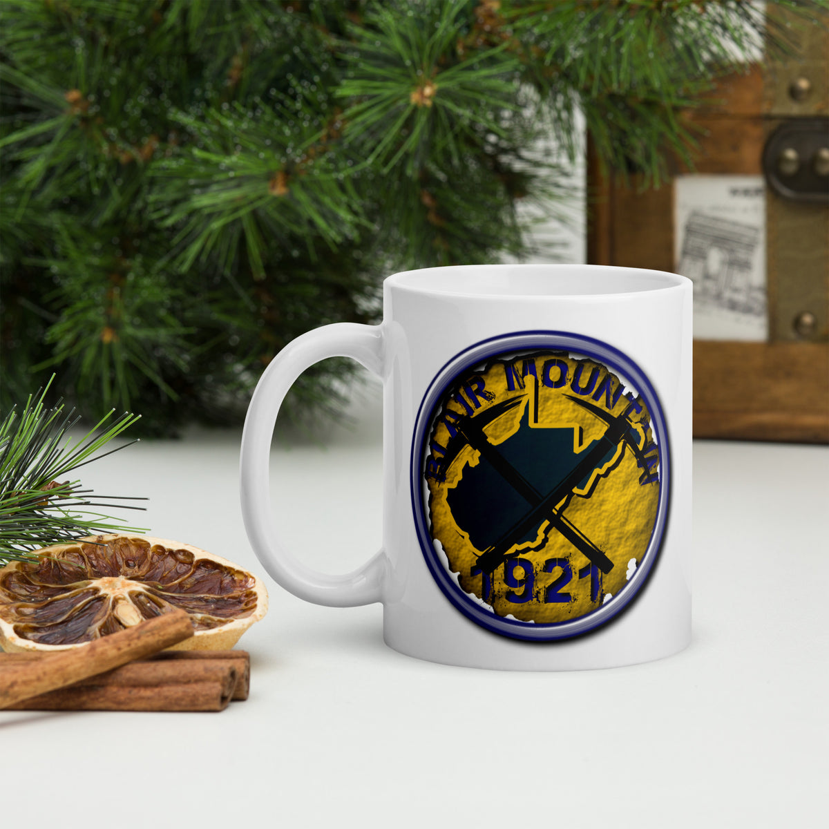 West Virginia Collection™ — Blair Mountain 1921 White Glossy Mug | West Virginia Miners Tribute