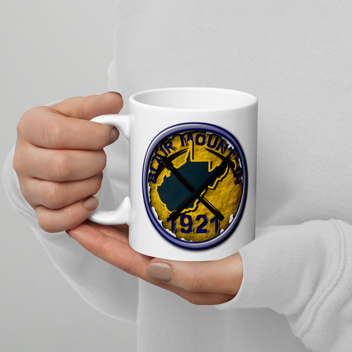 West Virginia Collection™ — Blair Mountain 1921 White Glossy Mug | West Virginia Miners Tribute