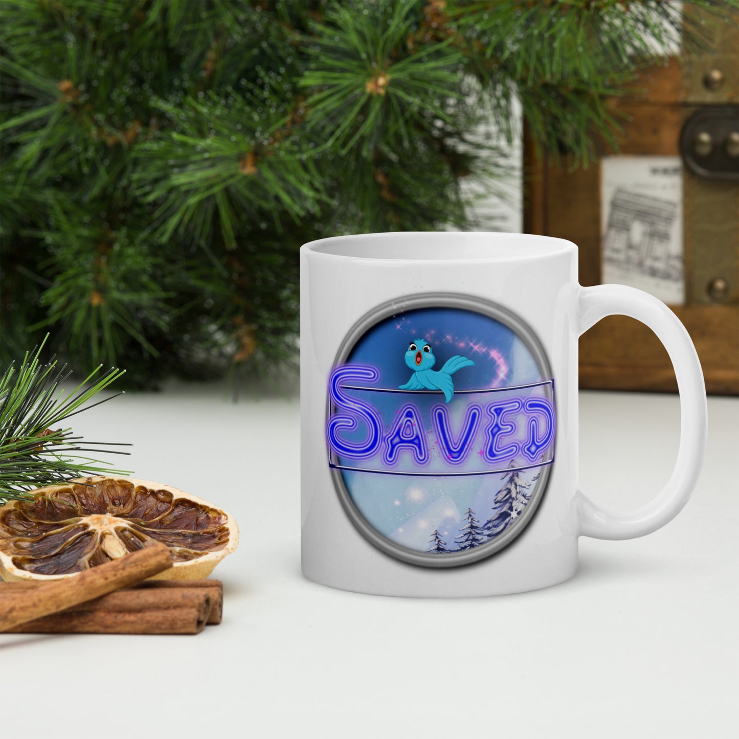 Cozy Corner™ SAVED —Enchanted Edition™ White glossy mug