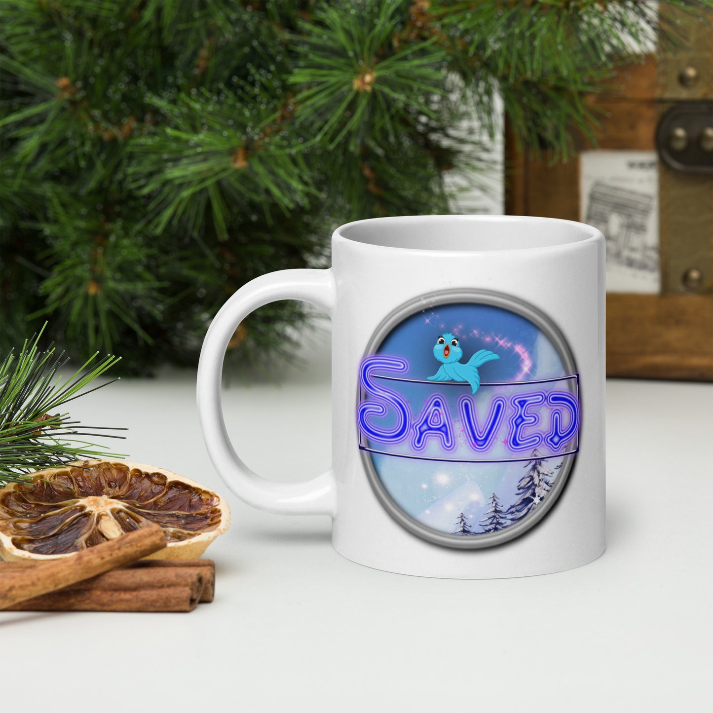 Cozy Corner™ SAVED —Enchanted Edition™ White glossy mug