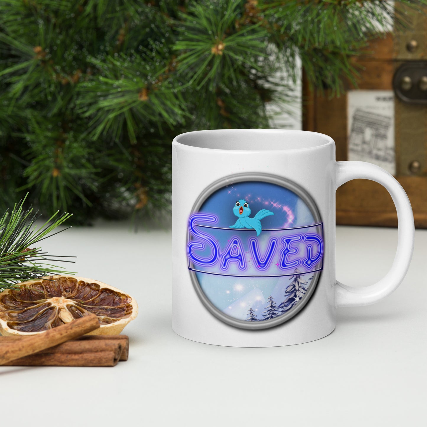 Cozy Corner™ SAVED —Enchanted Edition™ White glossy mug